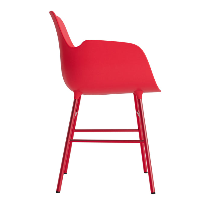 Normann Copenhagen Form Stoel met Armleuning - Staal - Bright Red