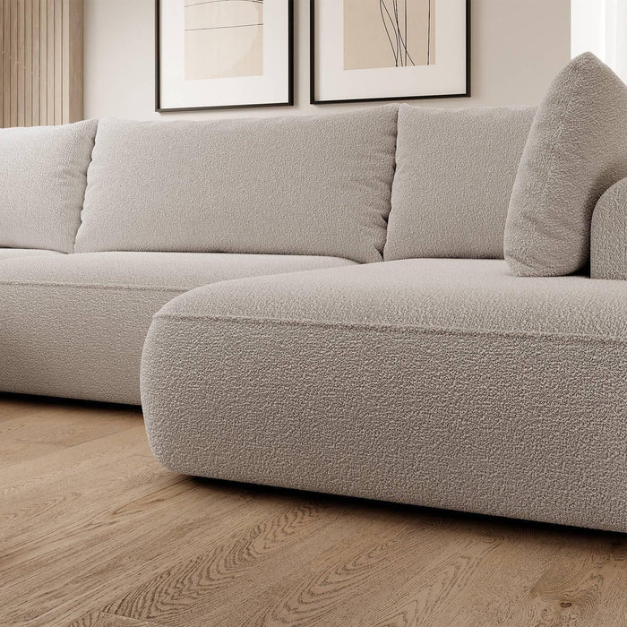 NADUVI Collection Philipa U-bank Rechts met Slaapfunctie - Bouclé - Taupe