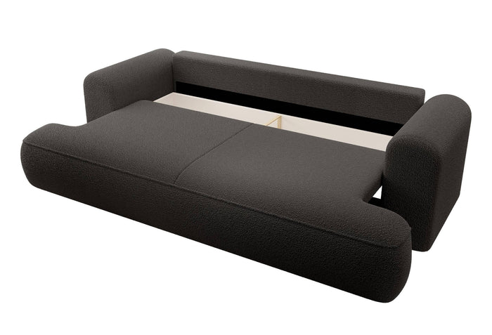 NADUVI Collection Philipa 3-zitsbank met Slaapfunctie - Bouclé - Antraciet