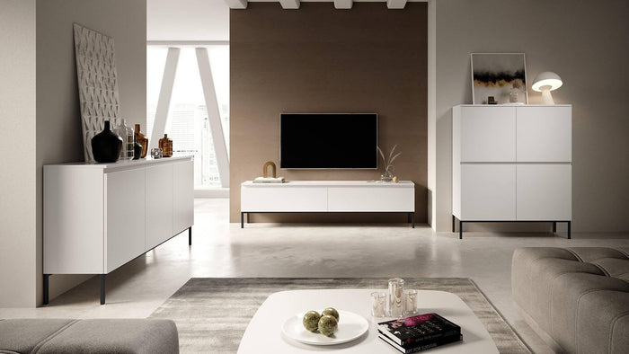 NADUVI Collection Kate Tv-Meubel - B 150 cm - Wit / Zwart