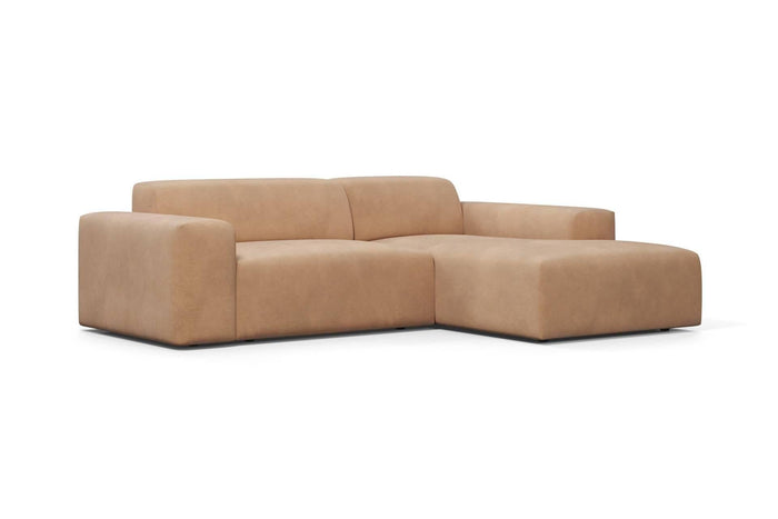 NADUVI Collection Nina Hoekbank Rechts - Velvet - Camel bruin