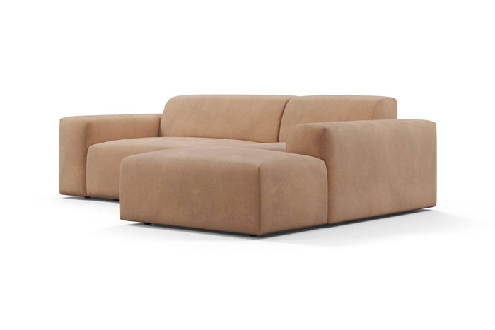 NADUVI Collection Nina Hoekbank Rechts - Velvet - Camel bruin