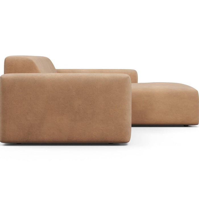 NADUVI Collection Nina Hoekbank Rechts - Velvet - Camel bruin