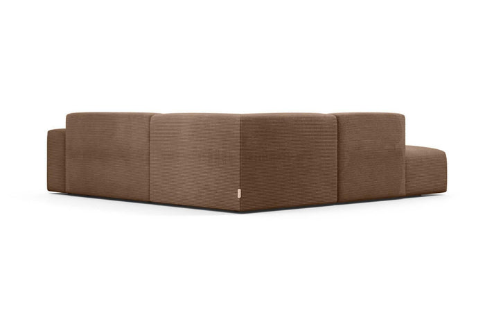 NADUVI Collection Nina Big Hoekbank Links - Ribstof - Hazelnootbruin