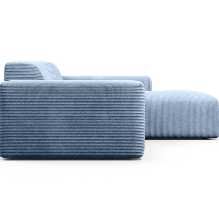 NADUVI Collection Nina Hoekbank Rechts - Ribstof - Lichtblauw