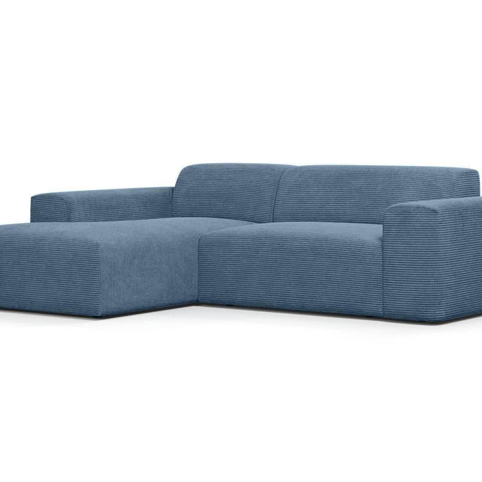 NADUVI Collection Nina Hoekbank Links - Ribstof - Hemelsblauw