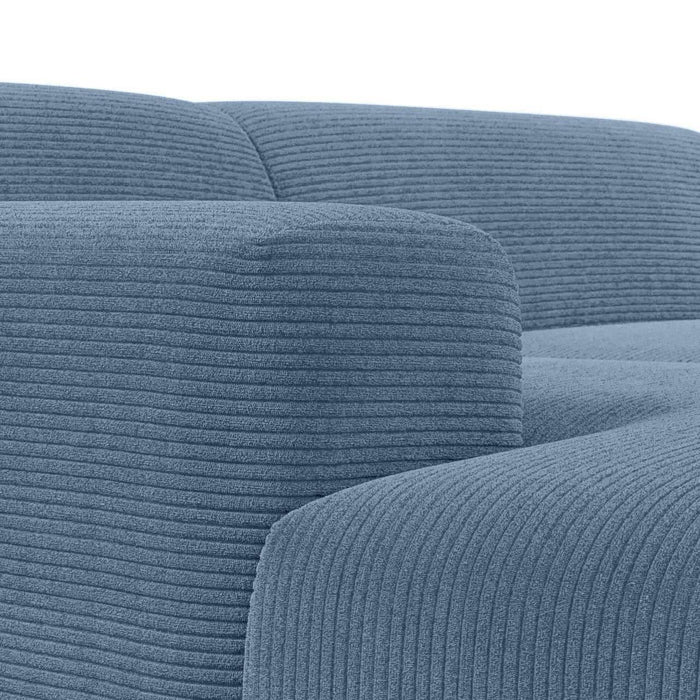 NADUVI Collection Nina Hoekbank Links - Ribstof - Hemelsblauw