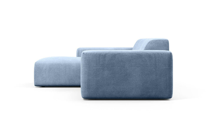 NADUVI Collection Nina Hoekbank Links - Ribstof - Lichtblauw