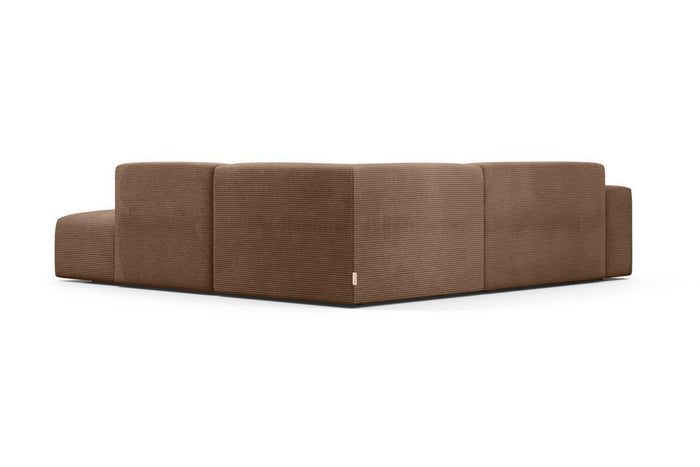 NADUVI Collection Nina Big Hoekbank Rechts - Ribstof - Hazelnootbruin