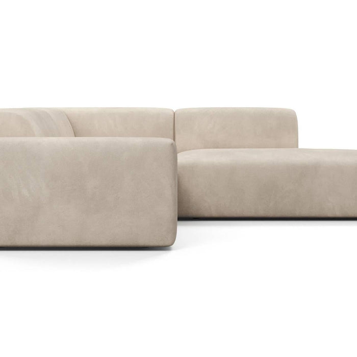 NADUVI Collection Nina Big Hoekbank Rechts - Velvet - Beige