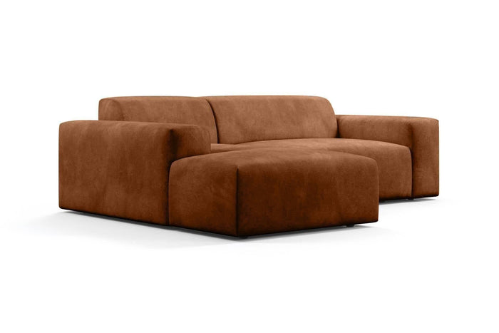 NADUVI Collection Nina Hoekbank Links - Velvet - Karamel bruin