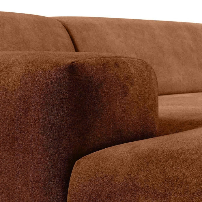 NADUVI Collection Nina Hoekbank Links - Velvet - Karamel bruin