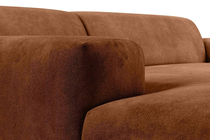 NADUVI Collection Nina Hoekbank Links - Velvet - Karamel bruin