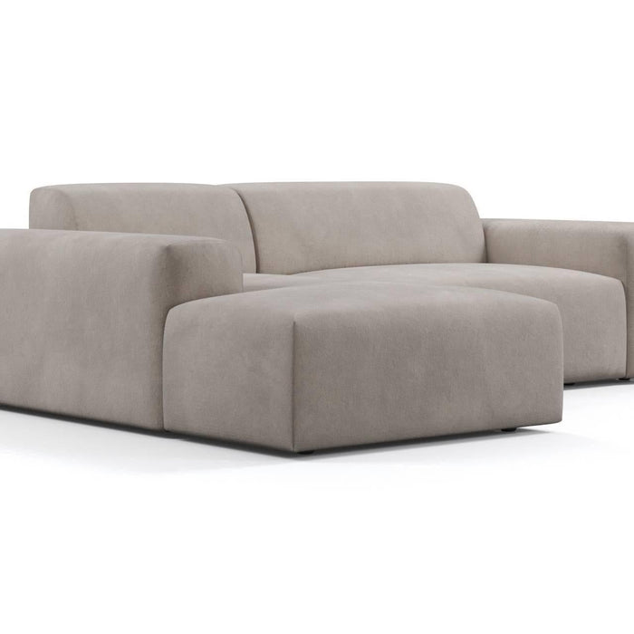 NADUVI Collection Nina Hoekbank Links - Velvet - Taupe