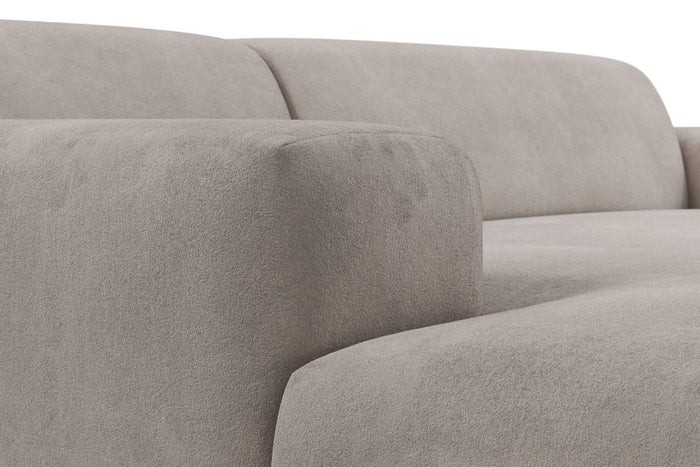 NADUVI Collection Nina Hoekbank Links - Velvet - Taupe