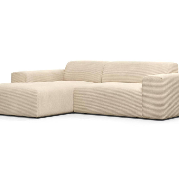 NADUVI Collection Nina Hoekbank Links - Ribstof - Crème