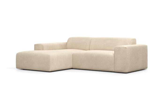 NADUVI Collection Nina Hoekbank Links - Ribstof - Crème