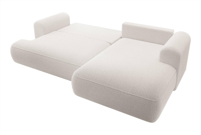 NADUVI Collection Philipa Hoekbank Rechts met Slaapfunctie - Bouclé - Crème