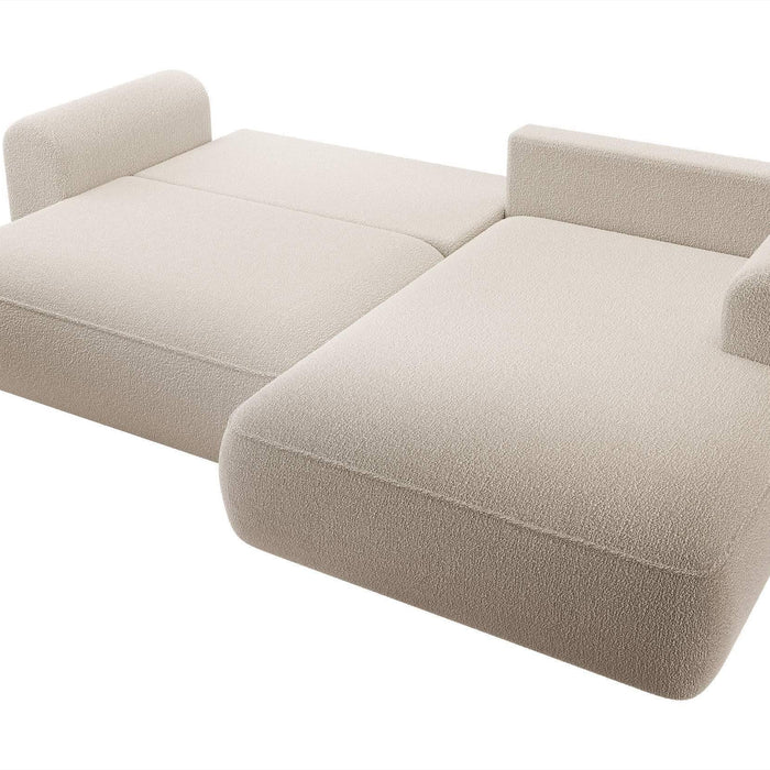 NADUVI Collection Philipa Hoekbank Rechts met Slaapfunctie - Bouclé - Beige