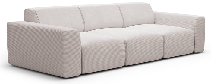 NADUVI Collection Nina 3-zitsbank - Ribstof - Crème