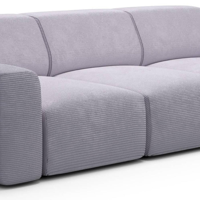 NADUVI Collection Nina 3-zitsbank - Ribstof - Lichtgrijs