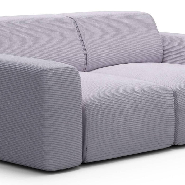 NADUVI Collection Nina 2-zitsbank - Ribstof - Lichtgrijs