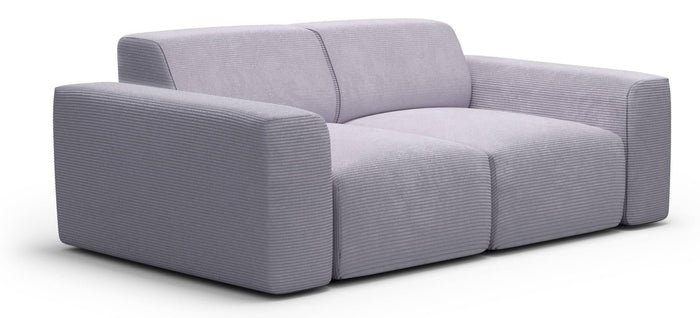 NADUVI Collection Nina 2-zitsbank - Ribstof - Lichtgrijs