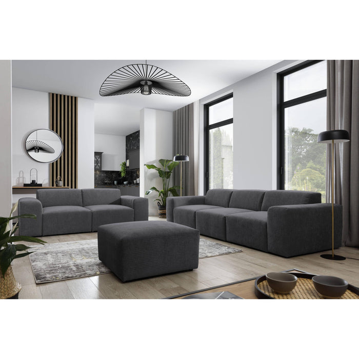 NADUVI Collection Nina 2-zitsbank - Ribstof - Antraciet