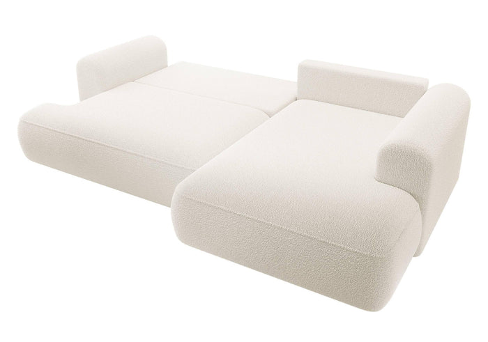 NADUVI Collection Philipa Hoekbank Big Rechts met Slaapfunctie - Bouclé - Crème