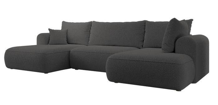 NADUVI Collection Philipa U-bank Rechts met Slaapfunctie - Bouclé - Antraciet