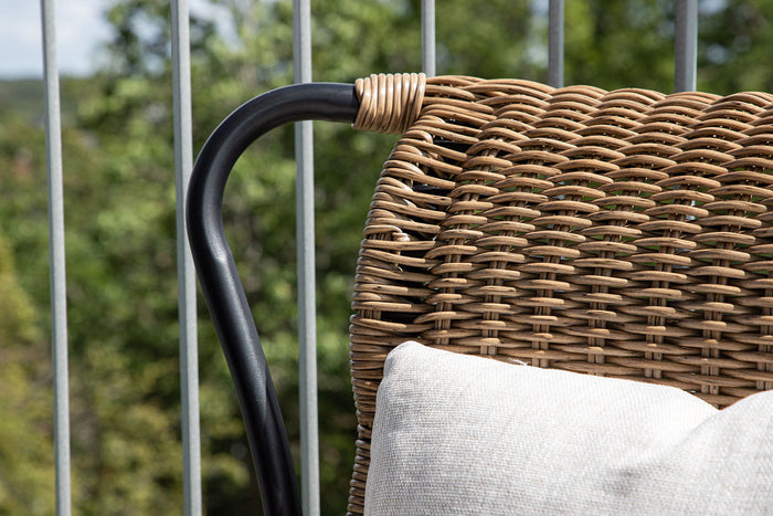 Rebellenclub Trab Tuin Loungstoel met Voetensteun - Zwart