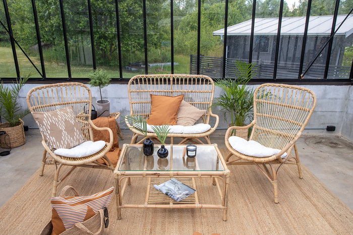 Rebellenclub Merit Loungeset - Naturel Rattan