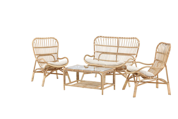 Rebellenclub Merit Loungeset - Naturel Rattan