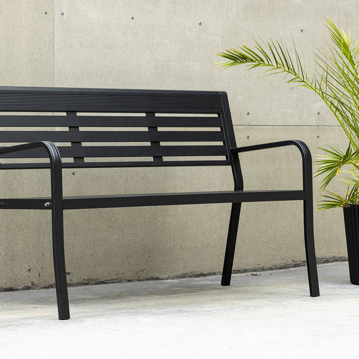 Rebellenclub Rost Tuinbankje - 125x 60cm - Zwart