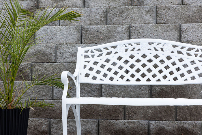 Rebellenclub Priz Tuinbankje - 100 x 60cm - Wit