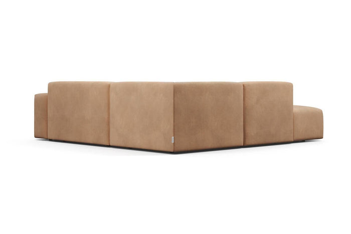 NADUVI Collection Nina Big Hoekbank Links - Velvet - Camel bruin