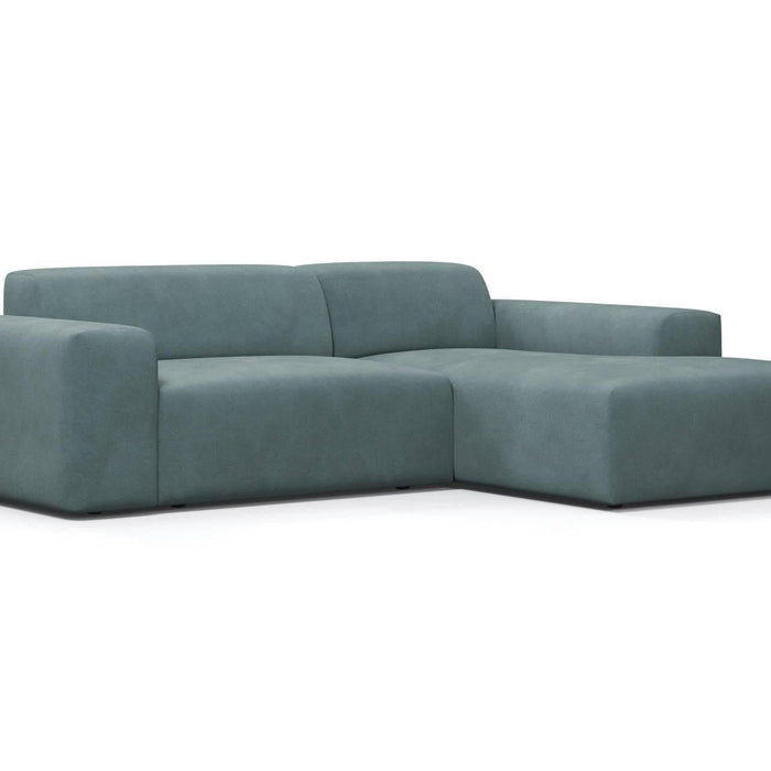 NADUVI Collection Nina Hoekbank Rechts - Velvet - Petrolblauw