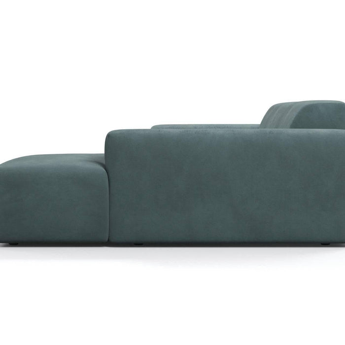 NADUVI Collection Nina Hoekbank Rechts - Velvet - Petrolblauw