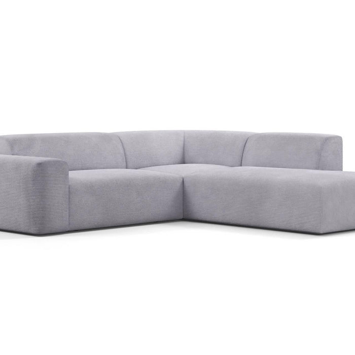 NADUVI Collection Nina Big Hoekbank Rechts - Ribstof - Lichtgrijs