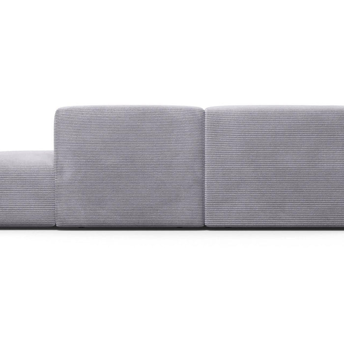 NADUVI Collection Nina Big Hoekbank Rechts - Ribstof - Lichtgrijs