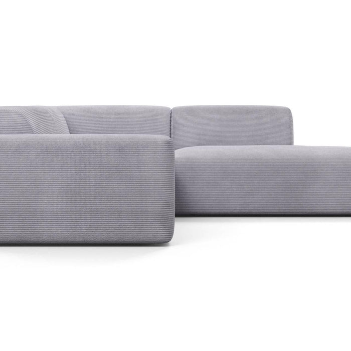 NADUVI Collection Nina Big Hoekbank Rechts - Ribstof - Lichtgrijs