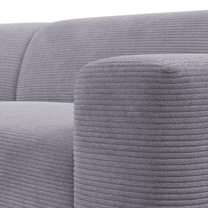 NADUVI Collection Nina Big Hoekbank Rechts - Ribstof - Lichtgrijs