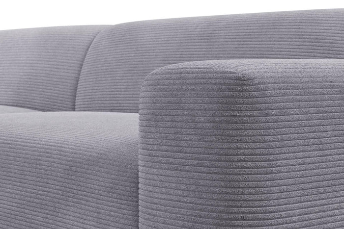 NADUVI Collection Nina Big Hoekbank Rechts - Ribstof - Lichtgrijs