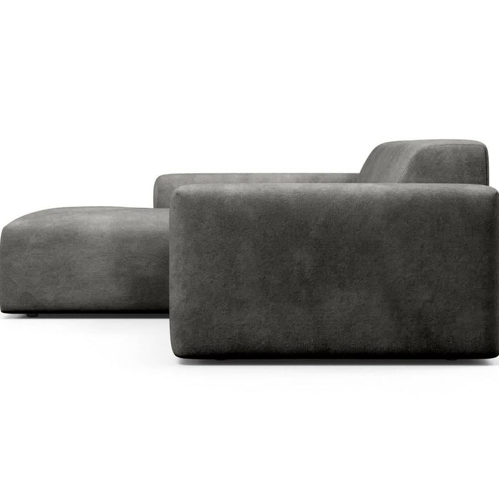 NADUVI Collection Nina Hoekbank Links - Velvet - Donkergrijs