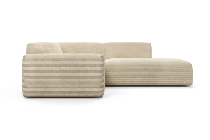 NADUVI Collection Nina Big Hoekbank Rechts - Ribstof - Crème