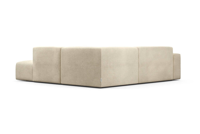 NADUVI Collection Nina Big Hoekbank Rechts - Ribstof - Crème