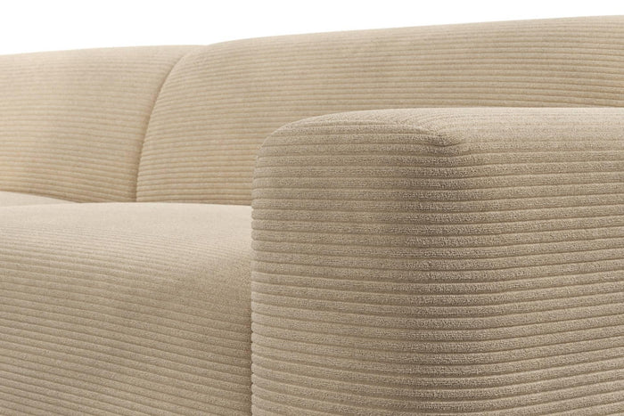 NADUVI Collection Nina Big Hoekbank Rechts - Ribstof - Crème