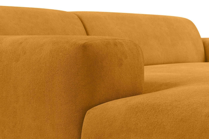 NADUVI Collection Nina Hoekbank Links - Velvet - Mosterdgeel