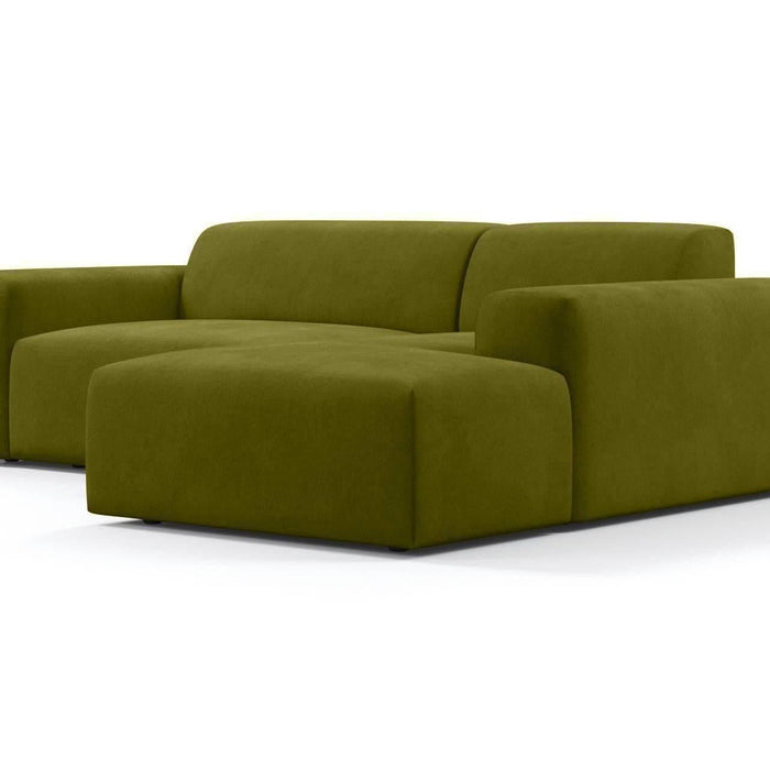 NADUVI Collection Nina Hoekbank Rechts - Velvet - Olijfgroen