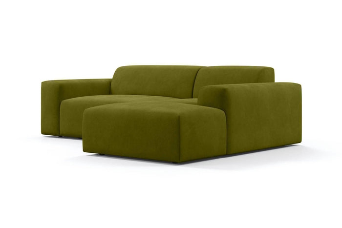 NADUVI Collection Nina Hoekbank Rechts - Velvet - Olijfgroen
